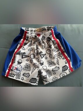 NBA Mitchell & Ness Mens White Philadelphia 76ers Swingman Doodle Shorts Small S
